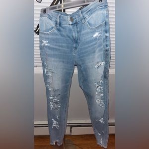 American Eagle, curvy high rise jegging size 6/28w, denim